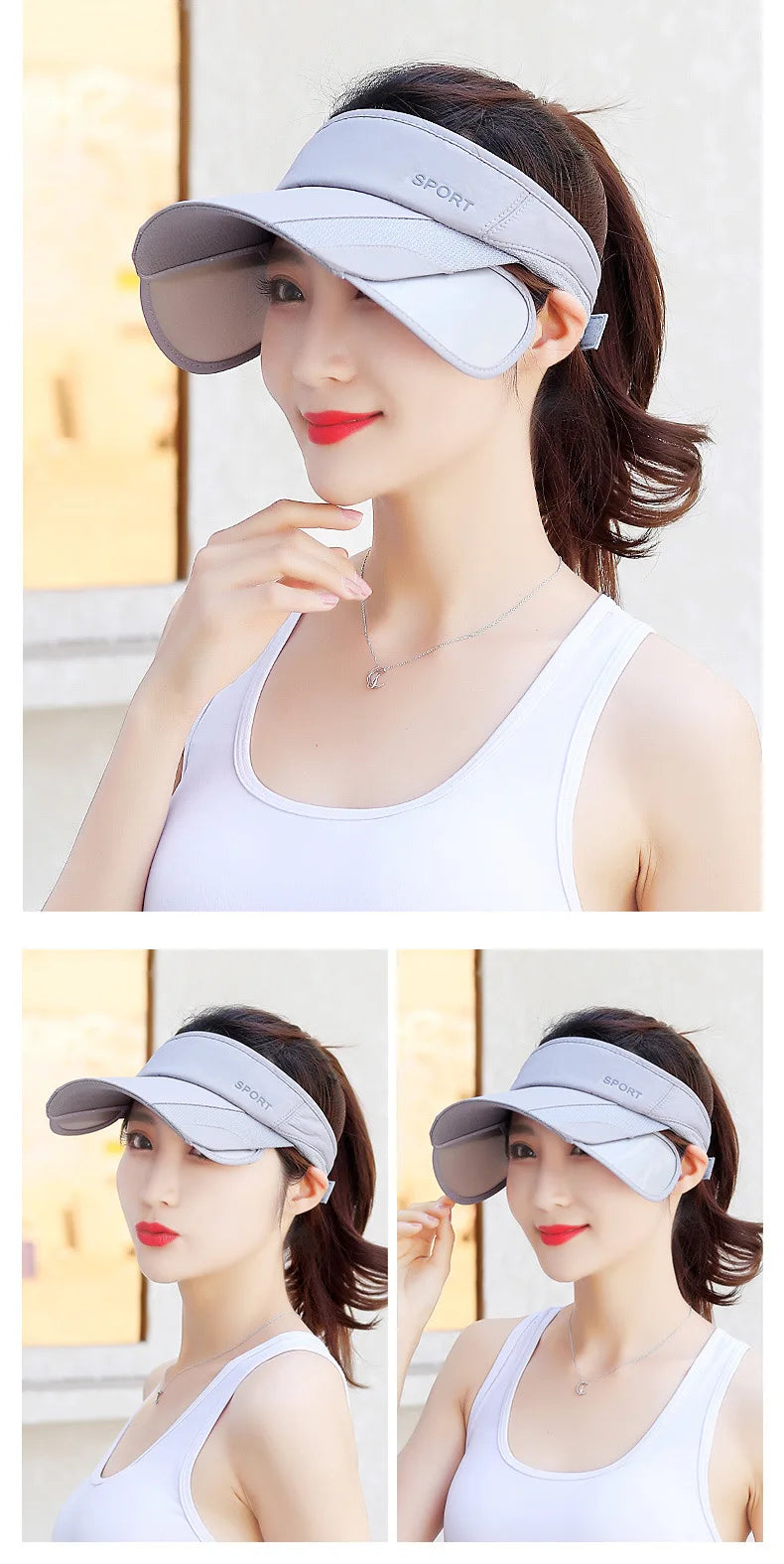 New Summer Outdoor Sport Casual Sports Empty Cap Men's Fishing Widened Pull-Out Brim Sunshade Sun Protection Hat Women