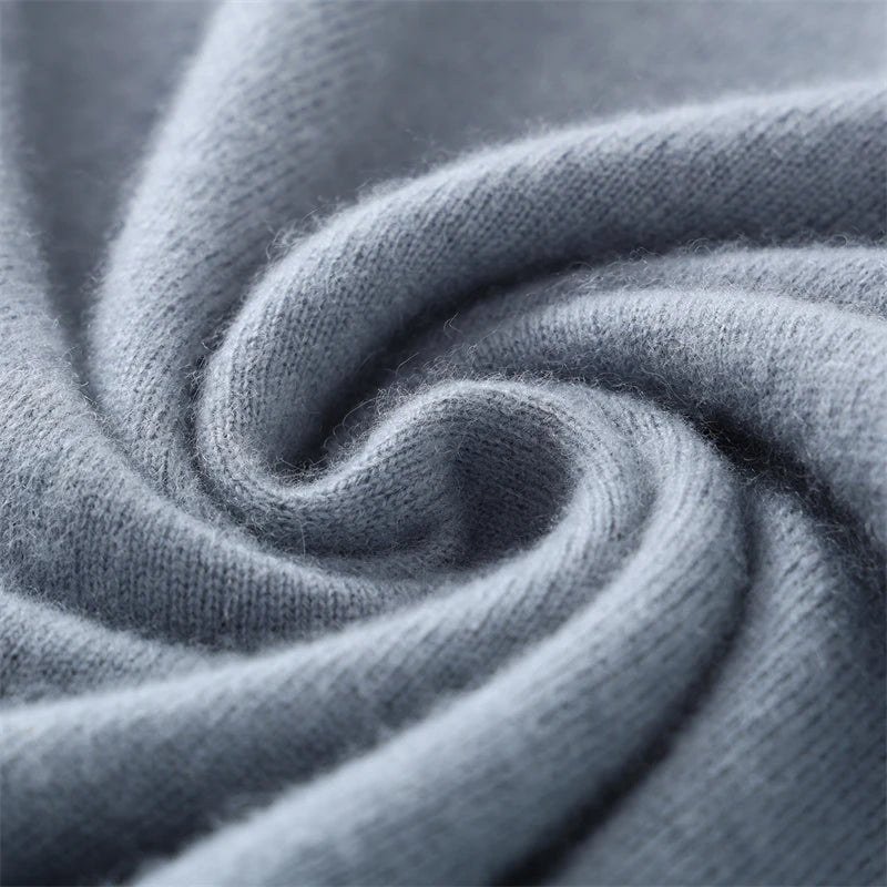 Autumn/Winter Men's 100% Pure Cashmere Pullover Business Casual Solid Knitted Sweater Loose Round Neck Tops Thick Warm Jumper