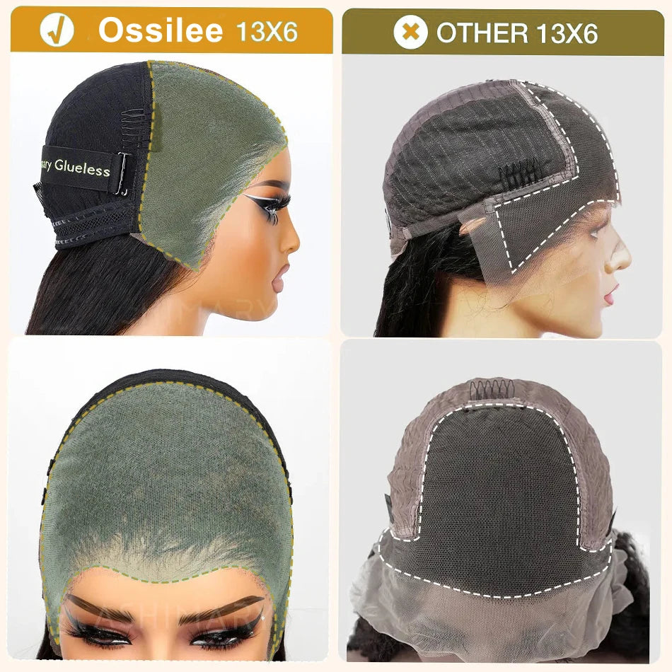 13x6 Lace Front Wigs Human Hair 200 Density Straight HD Lace Front Wigs Pre Plucked Straight Glueless Human Hair