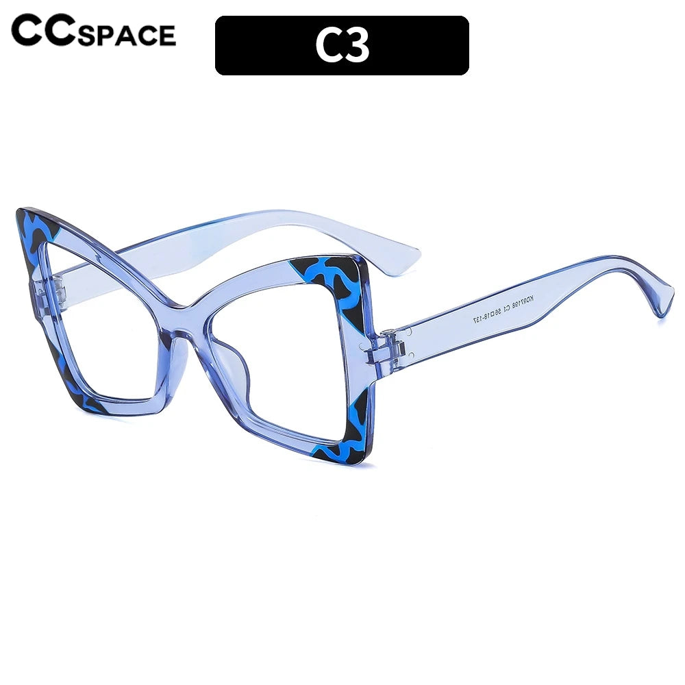 Big Frame Cat Eye Reading Glasses For Women Color Block Design Anti-blue Light 1.0 To 4.0 Strength Large Optical Lenses 802349