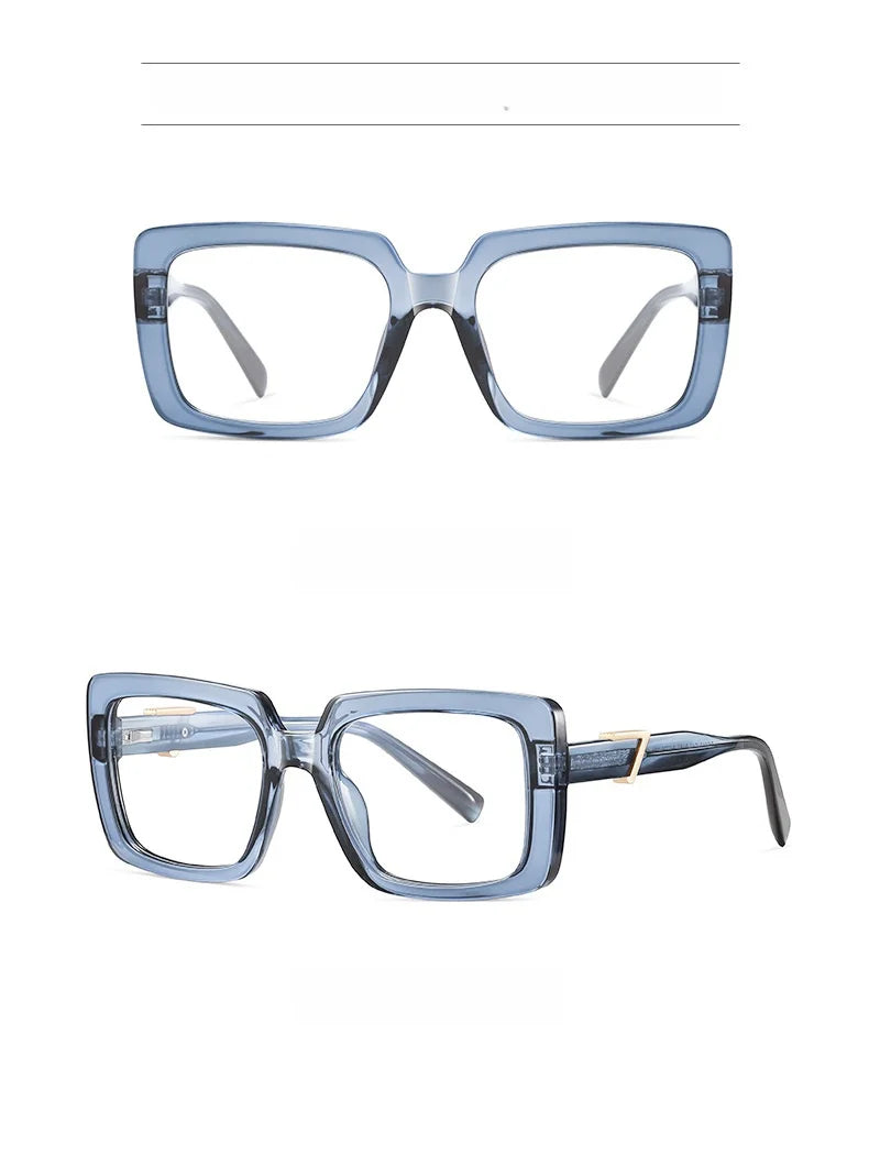 New Fashion Plate Blue Light Blocking Women's Glasses Frame Large Square Frame Optical Prescription Eyeglasses For Women BC910
