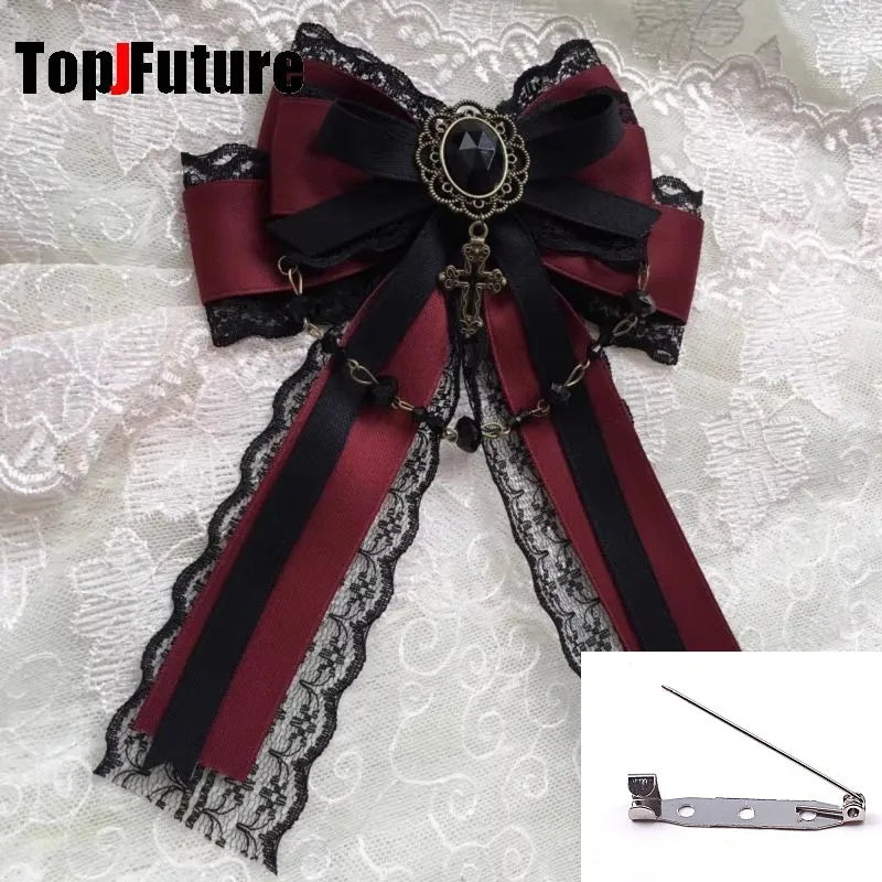 “Castle Night“ Gothic Women Subculture Punk Y2K girl Harajuku dark Bow Hairpin Hair clip Edge clamp Hair accessories headband