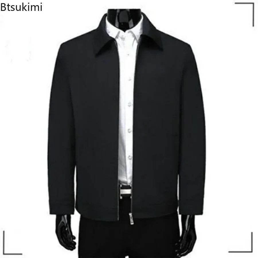 Spring Autumn Men's Turn-down Collar Business Social Blazer Jackets Fashion Office Dress Coats High Quality Casual Men Clothing