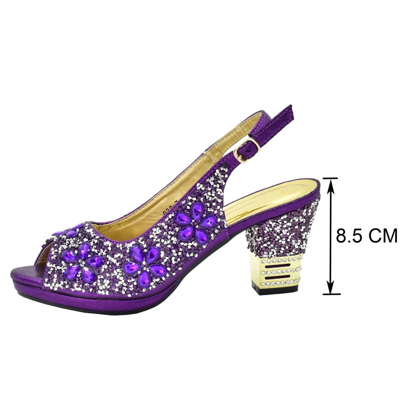 Latest Shoes and Bag for Party Wedding Plus Size Women Shoes 43 High Heels Sexy Ladies Luxery Shoes Women Dress Pumps with Purse