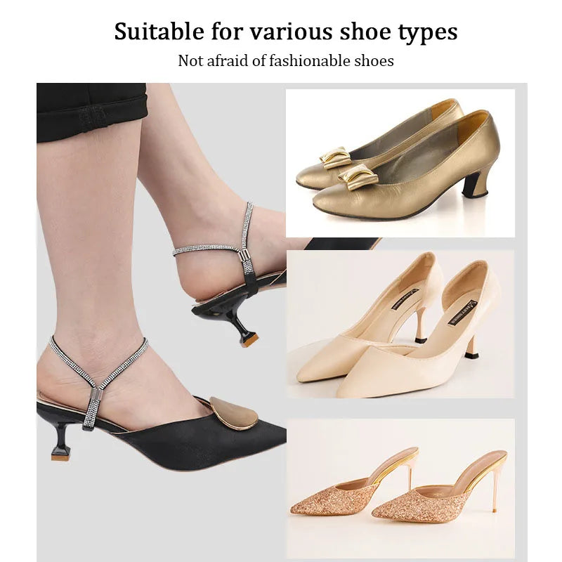 High Heels Shoes Band Anti-loose for Women Diamond Shoelaces Anti-drop Heel Straps Belt Drill Elastic Fixing Rhinestone Belts