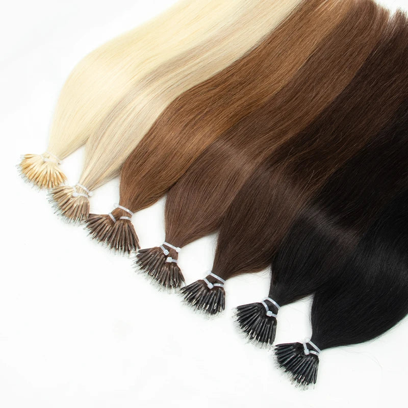 BOYMIA Nano Hair Extensions Human Hair Natural Straight for women Invisible Add Length and Volume 12-22inch 30G Free Nano Bead