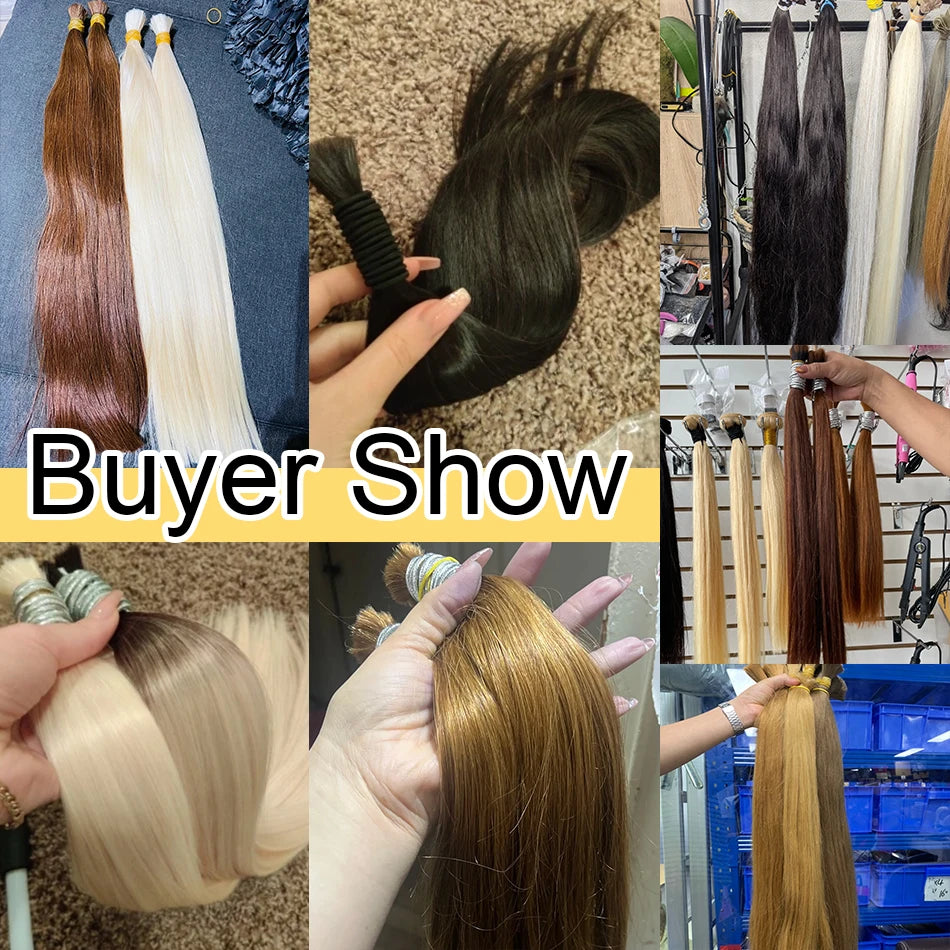 613 Striaght Human Hair No Weft 100% Virgin Bundles Highlight Original Bulk Extensions Russian Natural Unprocessed Blonde hair