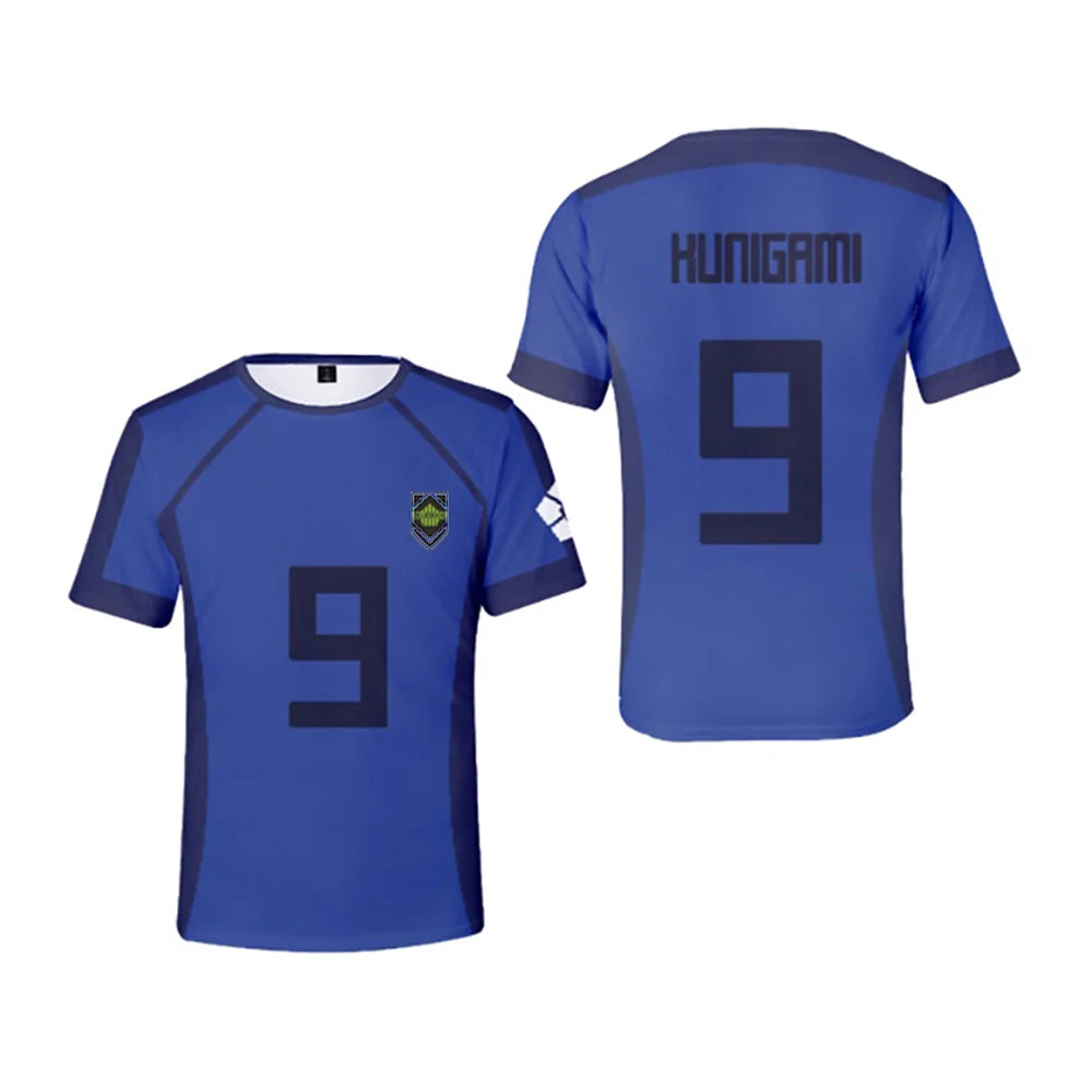 Anime Blue Lock Jersey 3D Print Nagi Soccer T-Shirts Men Women Short Sleeve Sports Tee Y2k Top Harajuku Cosplay Football t shirt