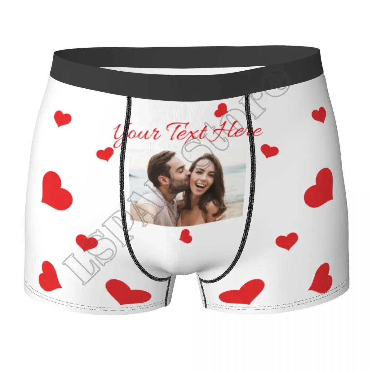 Personalized Face Photo Underwear - Custom Heart Boxer Briefs - Custom Men Briefs - Gift For Husband - Anniversary Gift for Dad
