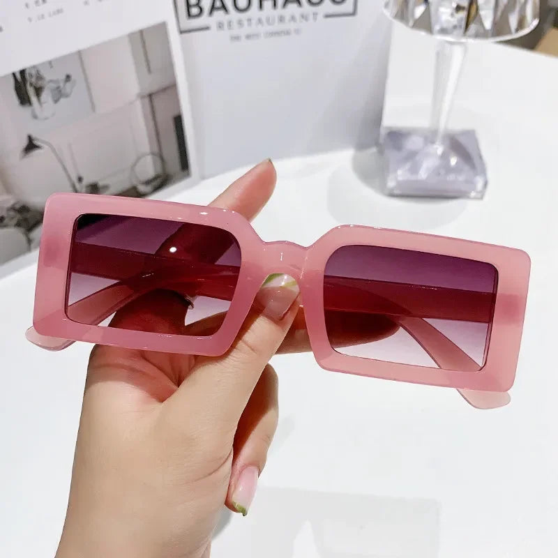 New Small Frame Rectangle Sunglasses Women's Fashion Jelly Color Sun Glasses Women Summer Travel Eyewear UV400 Oculos De Sol