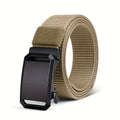 Men's Belt Premium Automatic Buckle Canvas Belt Durable Tactical Workwear for Men - Stylish Outdoor Pants Belt with Quick-Releas