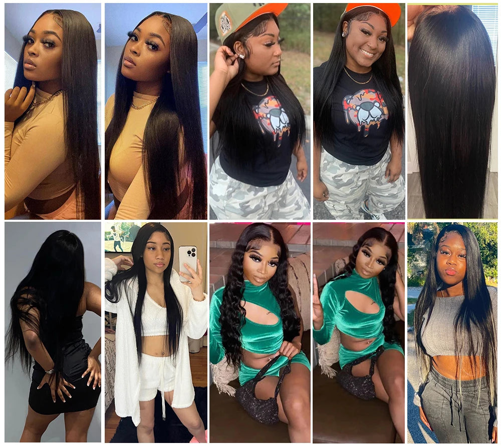 Glueless Wigs HD Transparent Lace Front Human Hair Wig 13x4 13x6 Bone Straight Frontal Wig Pre Plucked 4x4 HD Lace Closure Wig