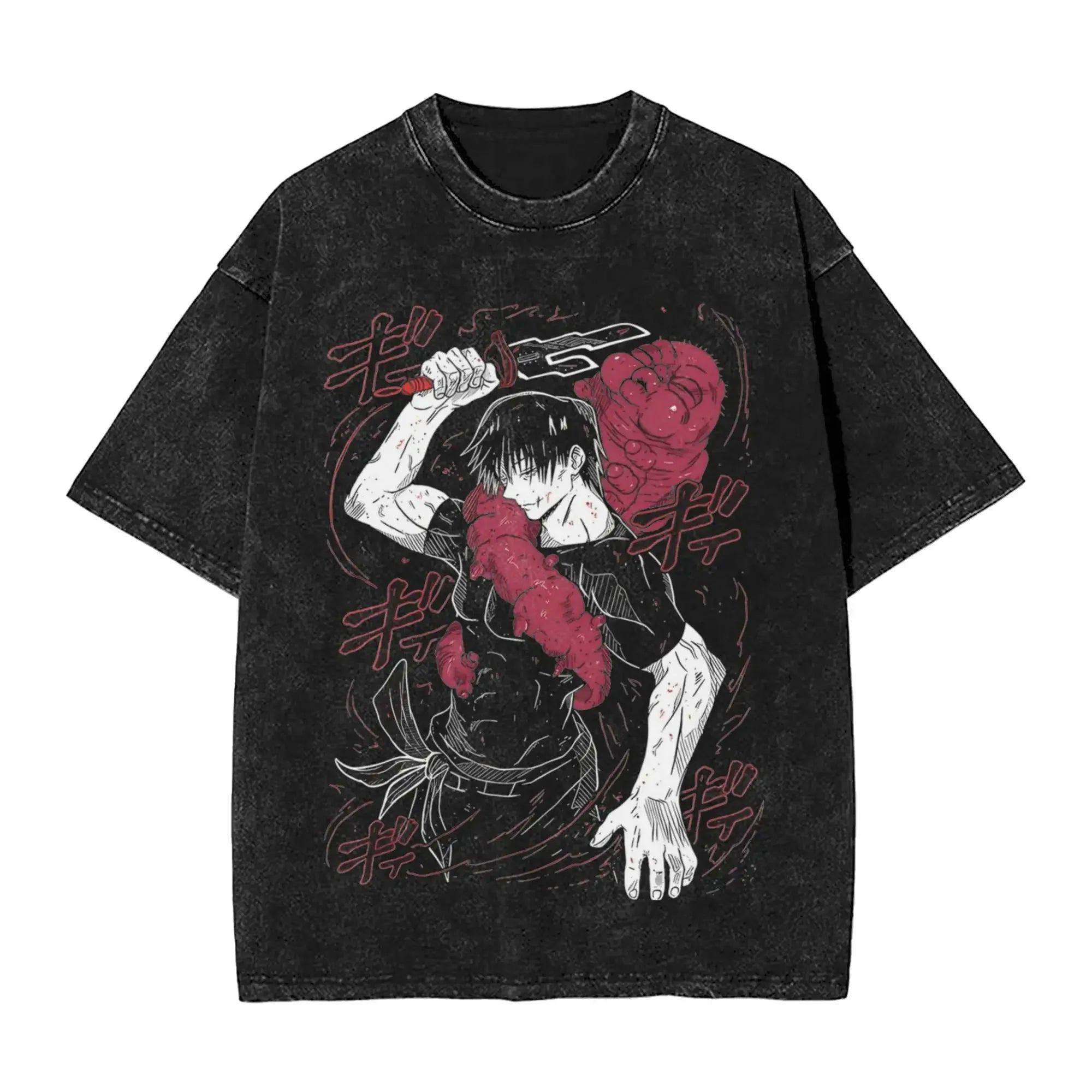 Suguru Geto anime girl dinner  Merch Washed T Shirt Men Women Streetwear Hip Hop T-Shirt Printed  Tee Shirt Cotton