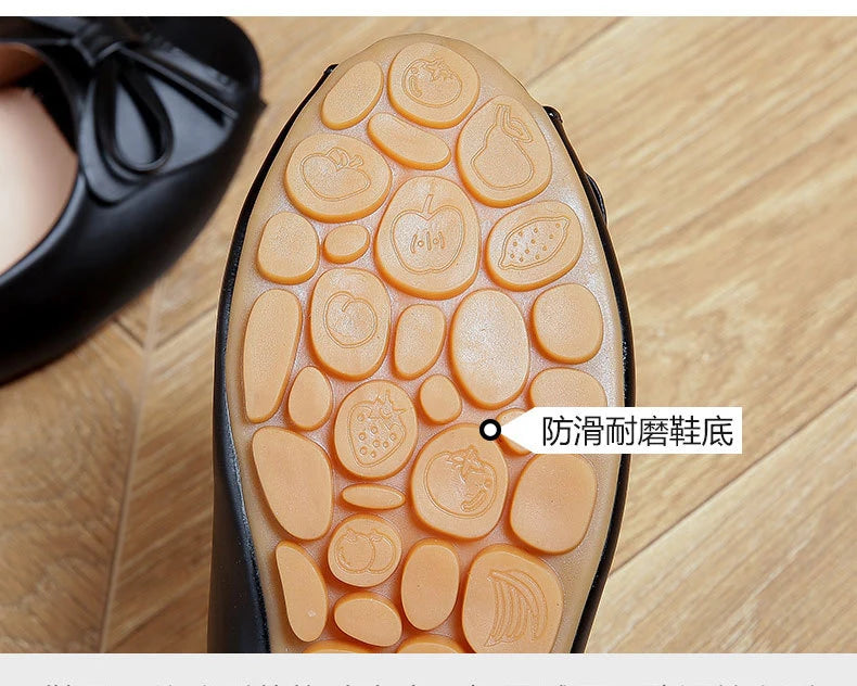 34-43 big size luxury peep toe bowtie flat shoes woman black/white leather ballet flats bow zapatos mujer primavera verano 2022