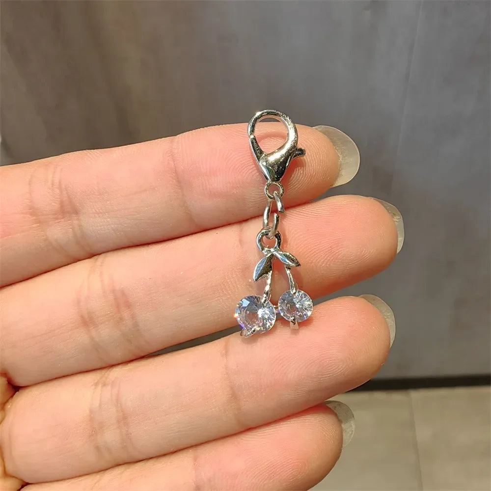 1PCS Fashion Silver Pearl Bow Pendant Gemstone Shoelaces Charms for Sneakers Shoe Decorations Buckle Girl Heart Shoe Charm