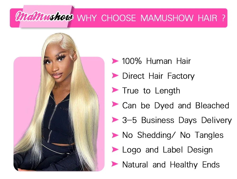 Straigh 613 Blonde 1/3/4 Brazilian Hair Bundles Straight Weave Remy 100% Human Hair Weft 24 26 28 30 32 34 36 38 40 Inch Bundle