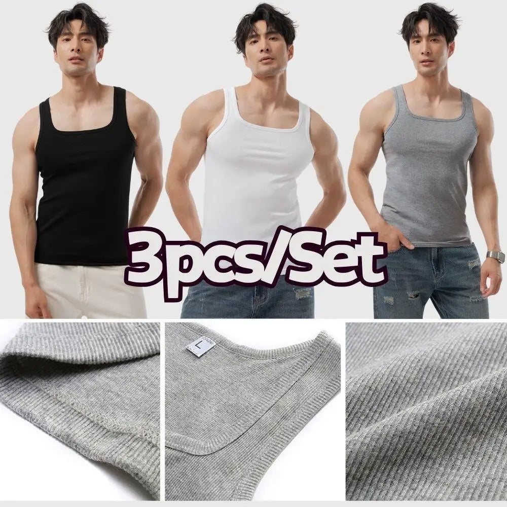 3pcs/Lot Cotton Sleeveless T-shirt Men's And Women's Solid Color Casual Bottoming Shirt Summer Vest Fit Sports Fitness T-shirt