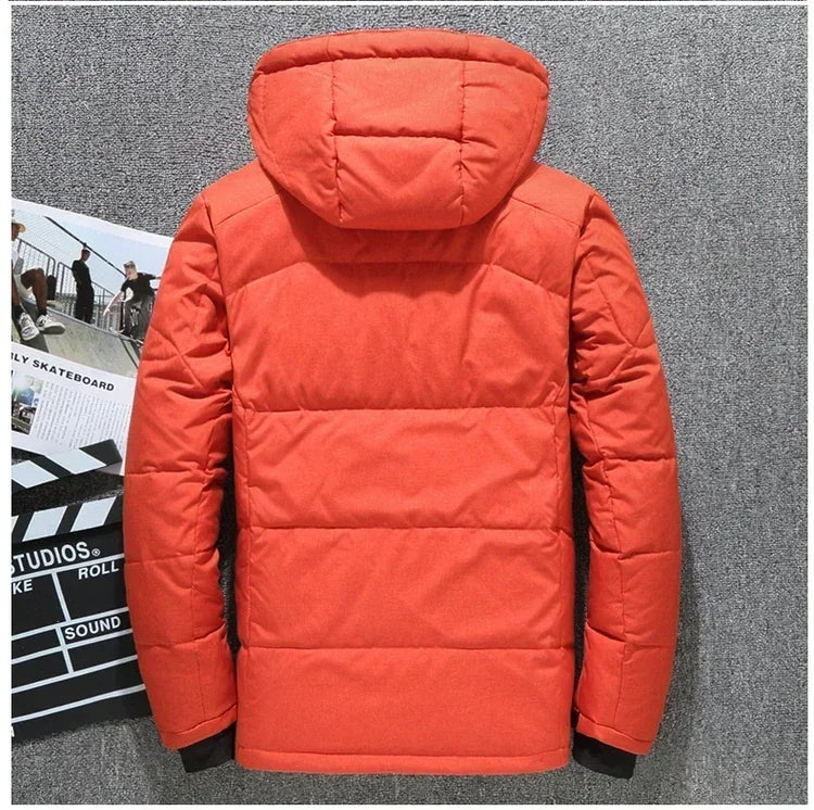 New Windproof Winter Down Jacket Male Warm Hooded White Duck Thick Men's Down Jacket Snow High Quality Parkas Outerwear