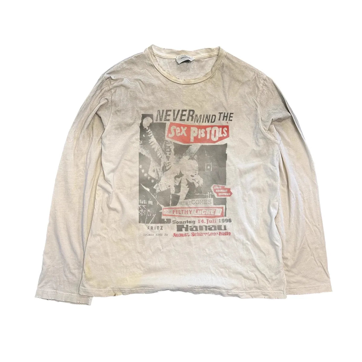 Vintage Washed Long Sleeves T-Shirt Summer Graffiti Printed Destroyed Dirty T Shirt Hip Hop Streetwear Cotton Tops Tees