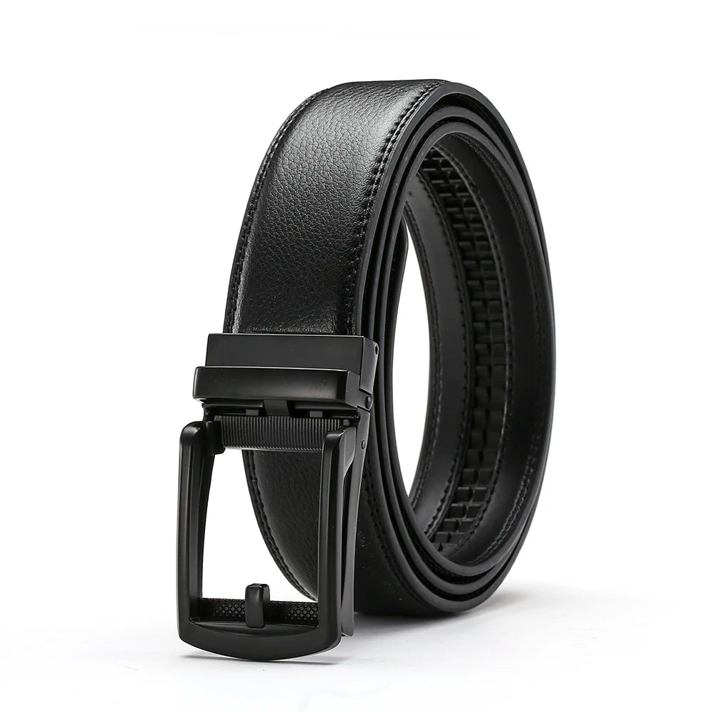 Men's Leather Belts Fashion Automatic Buckle Cowskin Male Belts Luxury Designer Black Brown 3.5cm