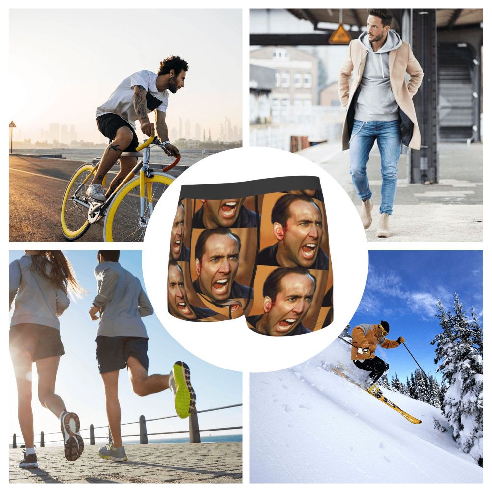 Custom Nicolas Cage Boxer Shorts For Homme 3D Printed Male Nic And His Girls Underwear Panties Briefs Breathbale Underpants