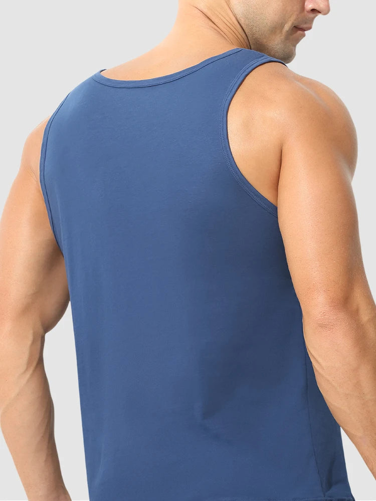 Men's pure cotton vest breathable slim youth sports foundation hurdle I loose summer thin halter undershirt