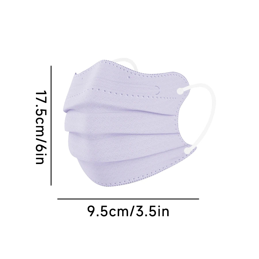 1-100pcs Disposable Face Mask Individually Wrapped 3 Layer Morandi Color Protective Anti Dust Face Cover Fashion Shape Design M