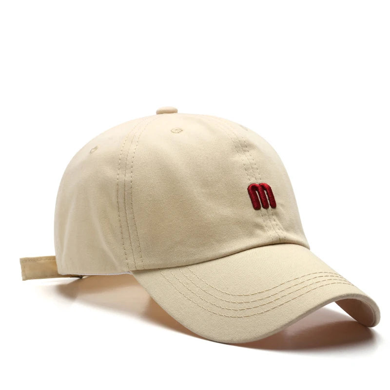 Embroidered M Baseball Cap For Women Men New Spring Summer Cotton Solid Sunhat Sports Snapback Caps Fashion Hip Hop Fishing Hat