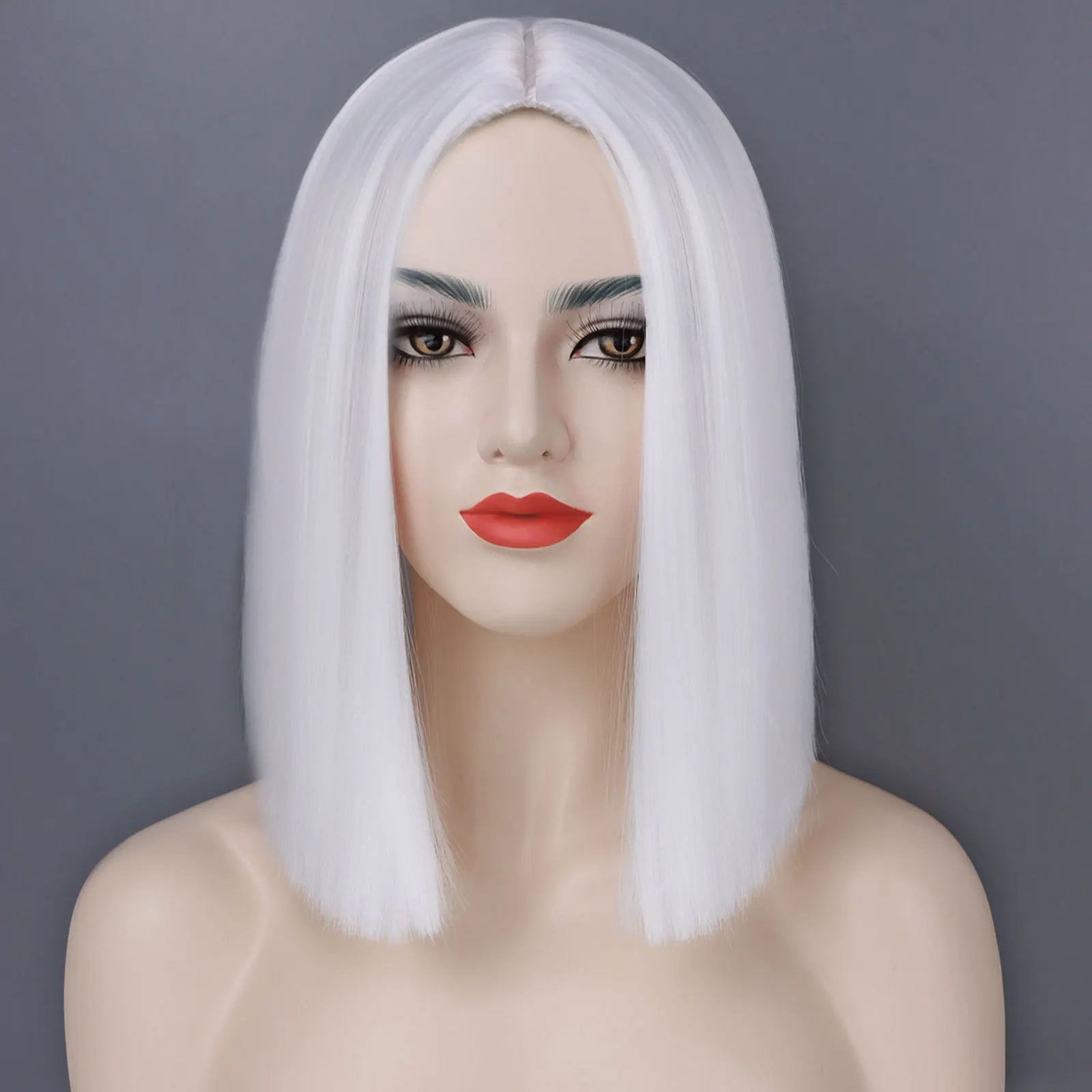 Purple Synthetic Short Bob Wig Straight Wig for Women Shoulder Length Wigs Colorful Wig for Daily Use Party Cosplay