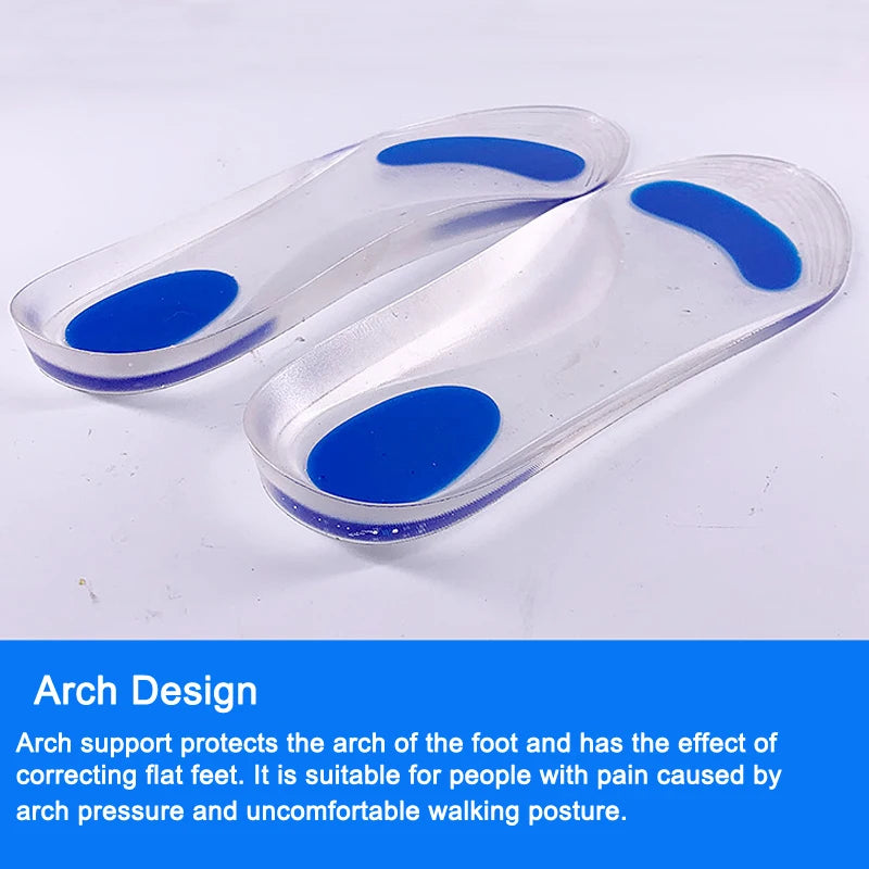 Silicone Gel Orthopedic Insoles for Shoes Man Woman Flat Feet Arch Support Orthotic Insoles Plantar Fasciitis Relief Foot Pads