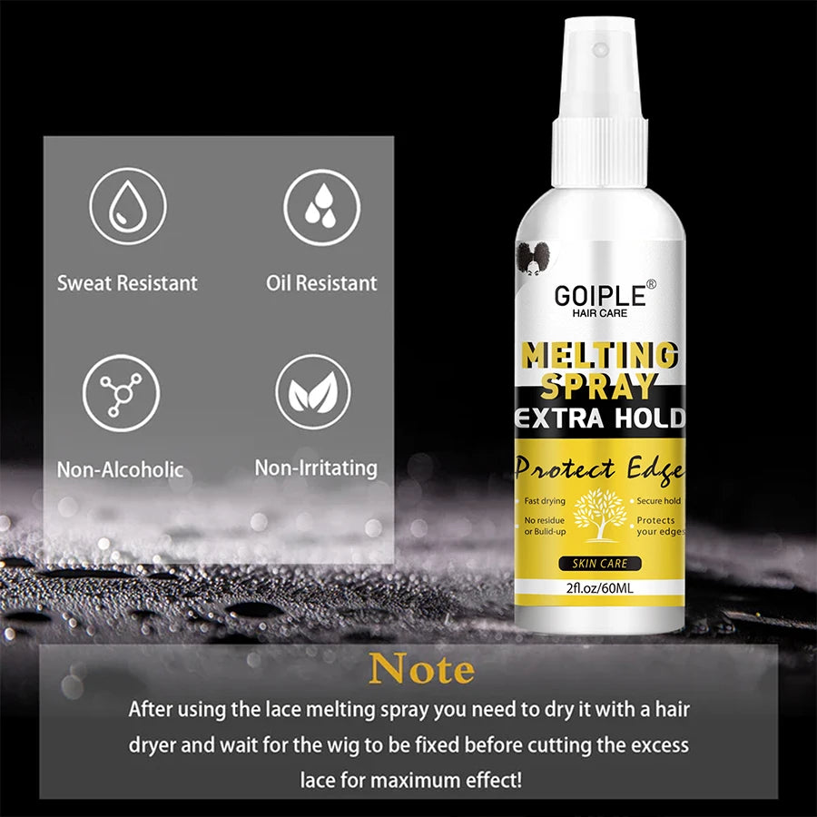 GOIPLE Waterproof Wig Glue Adhesive Extra Hold Melting Spray for Lace Front Hair Wax Stick Edge Control Gel Wig Installation Kit