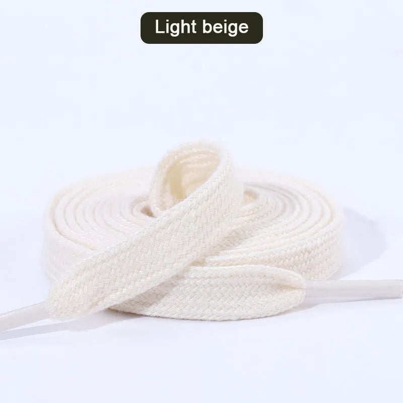 1 Pair Flat Shoelaces for Sneakers Classic Canvas Sports Shoe Laces Women Men Shoelace Solid Double Cotton Shoestrings for AF1