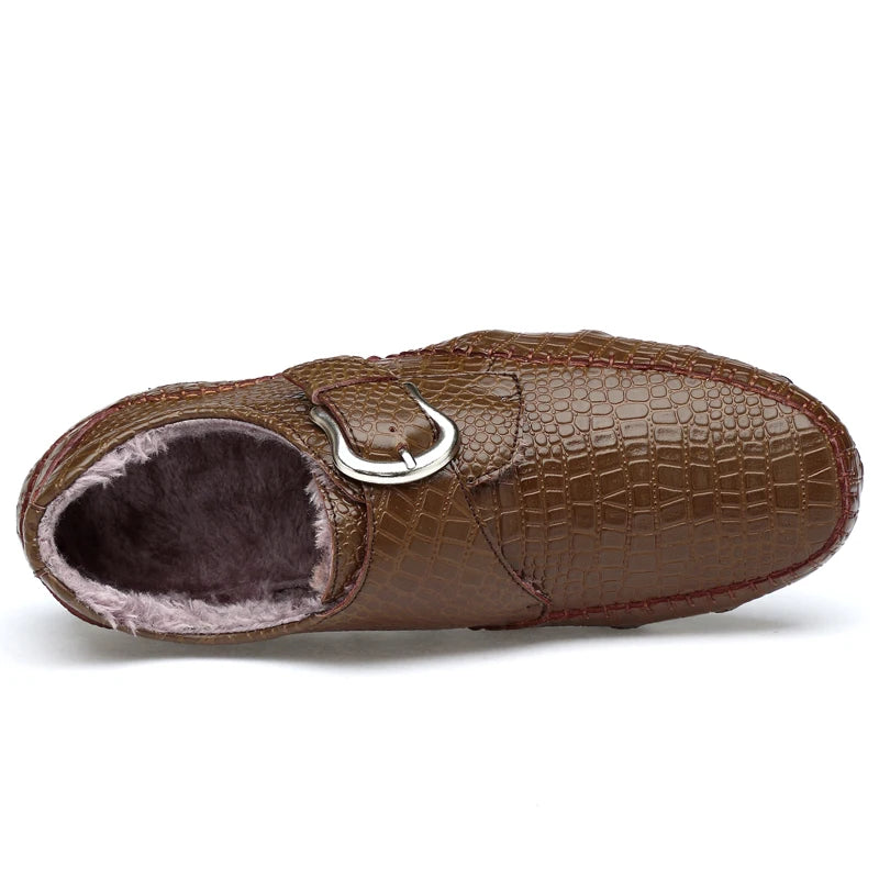 Crocodile Skin Loafer Shoes Men Genuine Leather Slip-on Moccasins Handmade Male Outdoor Casual Shoes Drive Walk Luxury Leisure