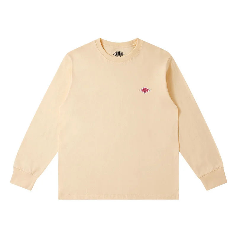 2025 Exported to Japan Spring Autumn Long Sleeved T-shirt  Men/Women Same Embroidery Brand Cotton O-Neck Loose Sweatshirt Tops