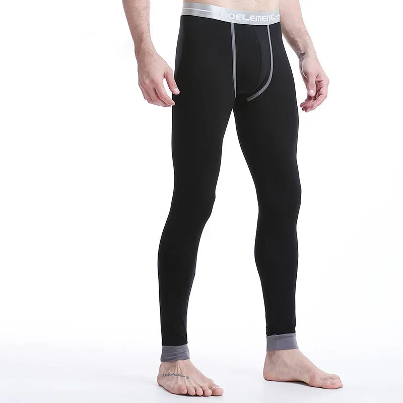 Men's long Johns single-piece thin tight-fitting underpants line pants thermal pants slim cotton woolen pants autumn and winter