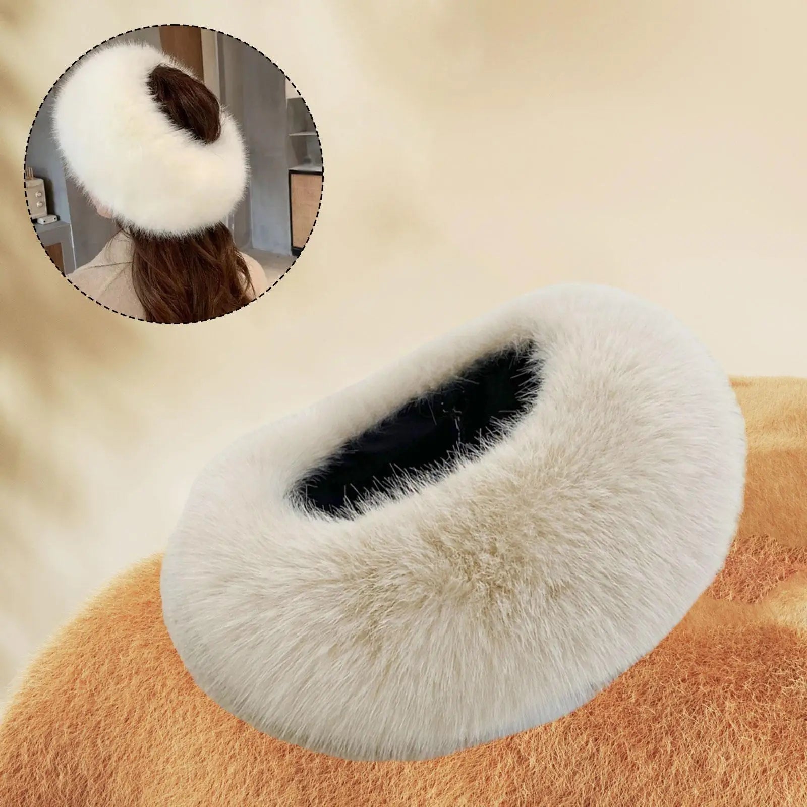 Faux Fur Headband for Women, Trendy Ear Protection Ski Hat, Earwarmer Earmuff for Daily Wear Outdoor Sport Camping