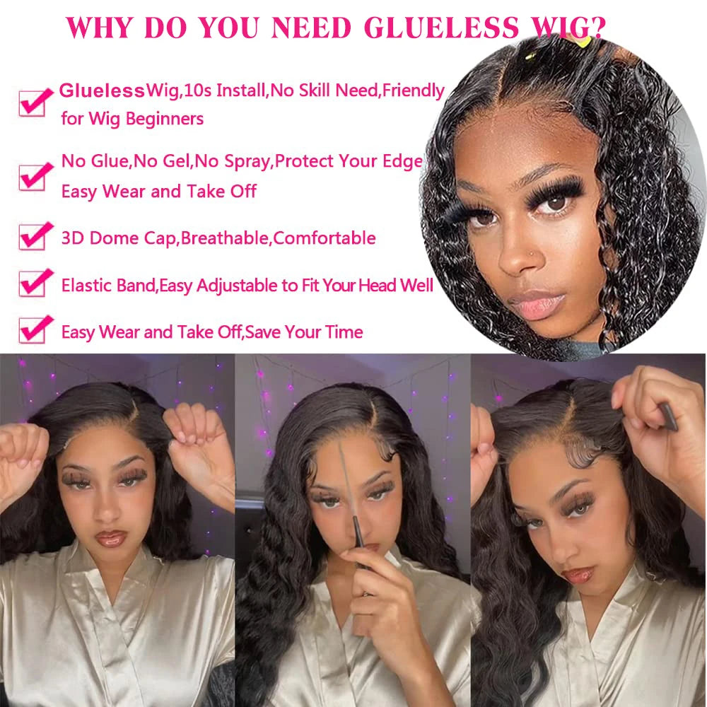 Curly Lace Front Wig Human Hair 13x4 13x6 Deep Wave Lace Frontal Wig 6x4 5x5 Glueless Transparent Pre Cut Lace Wigs 210 Density
