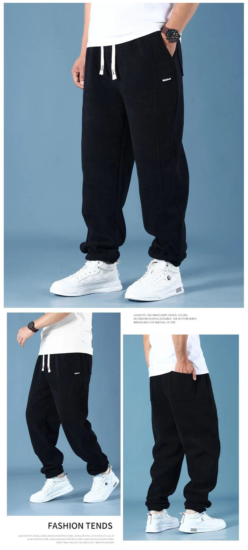 Extral Big Size Corduroy Pants Men Fleece Lined Warm Thick Sweatpant Jogger Male Winter Plus Velvet Trouser Large Plus 10XL 12XL
