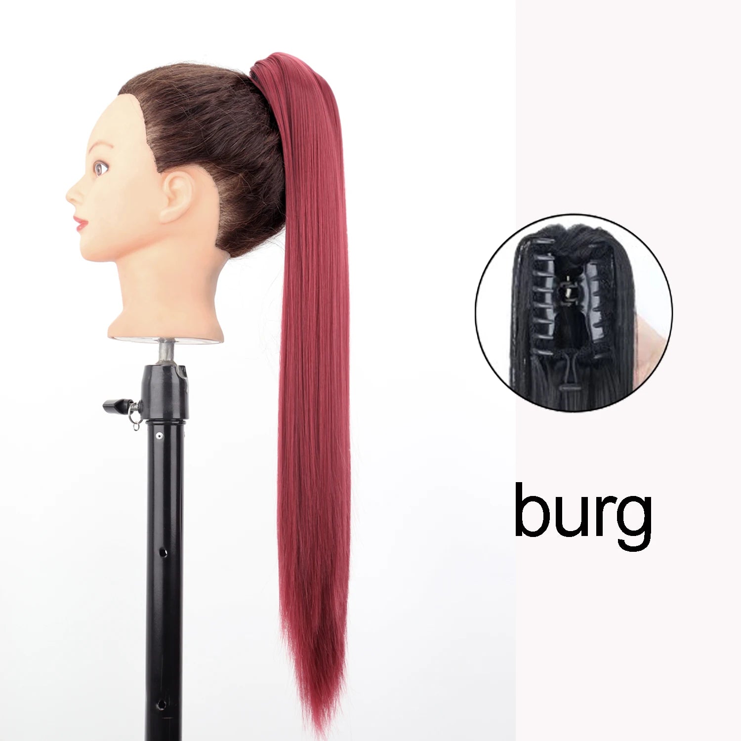 Synthetic 24Inch Wavy Claw Clip On Ponytail Hair Extension Ponytail Extension Hair For Women Pony Tail Hair Hairpiece