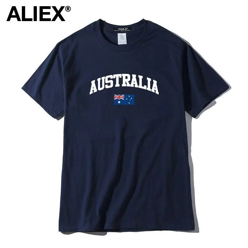 100 Cotton ALIEX Australia Flag T Shirt Men T Shirts Homme T-shirts For Man Top Top Tee 3XL Clothing Funny Tshirt Brand  UTSDA#