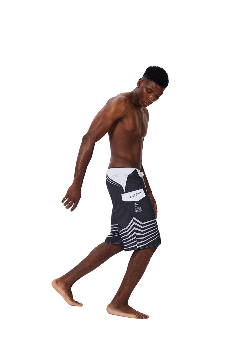 Quick Drying Beach Shorts for Men Surf Beach Shorts Fast Dry Swim Trunks with Bermuda, Fitness Muscle Short Pants, Summer, New,