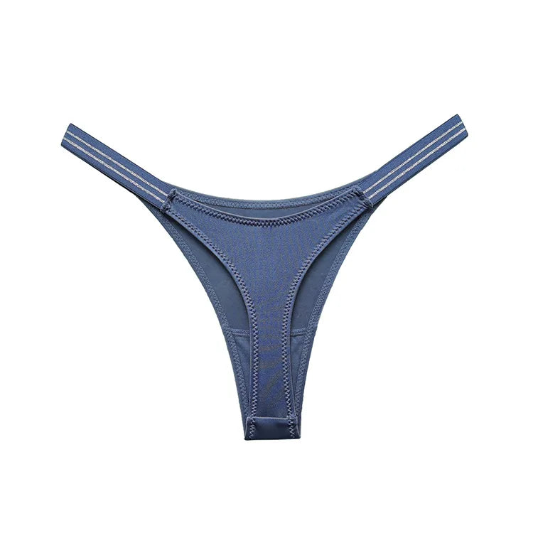 Women's low waist butt lift fitness sports high fork fashion thong thong sexy European and American ice silk T pants lingerie