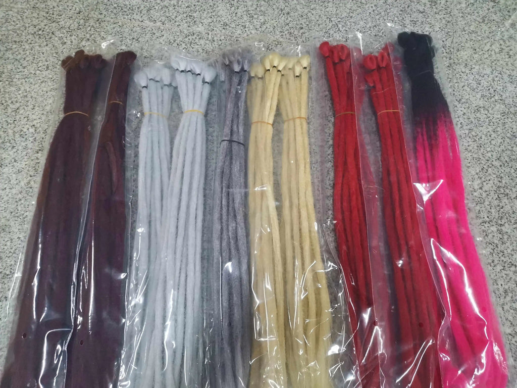 Dreadlocks Extensions Thin 0.7cm Width Synthetic Crochet Braids Hair Dreads Fake Hair Ombre Mint Green Reggae Hip Hop Style Pink