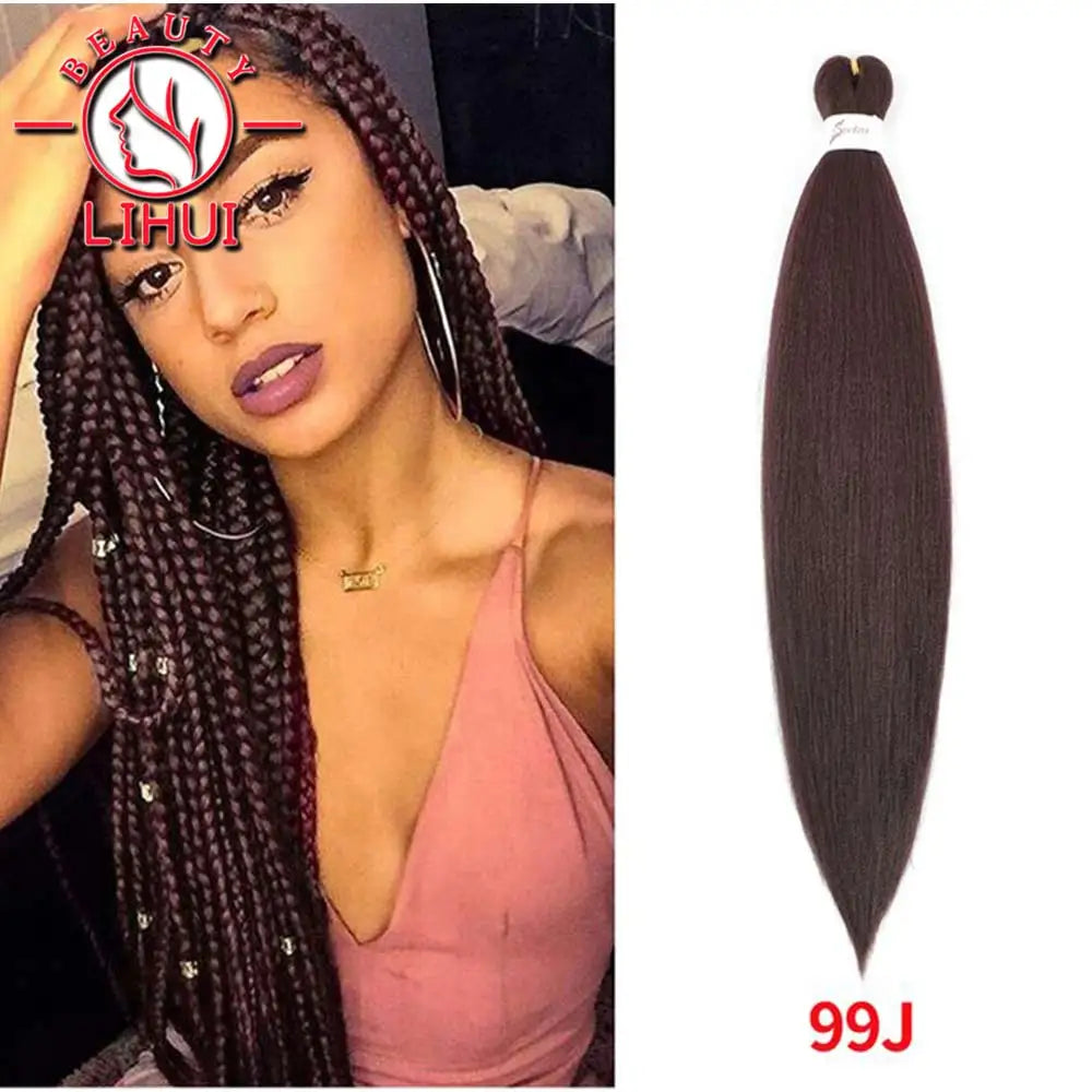 Easy Crochet Braids Ombre Hair Extensions Bundles Yaki Straight EZ Braiding Pre Stretched Synthetic Braid For African Women 6pcs