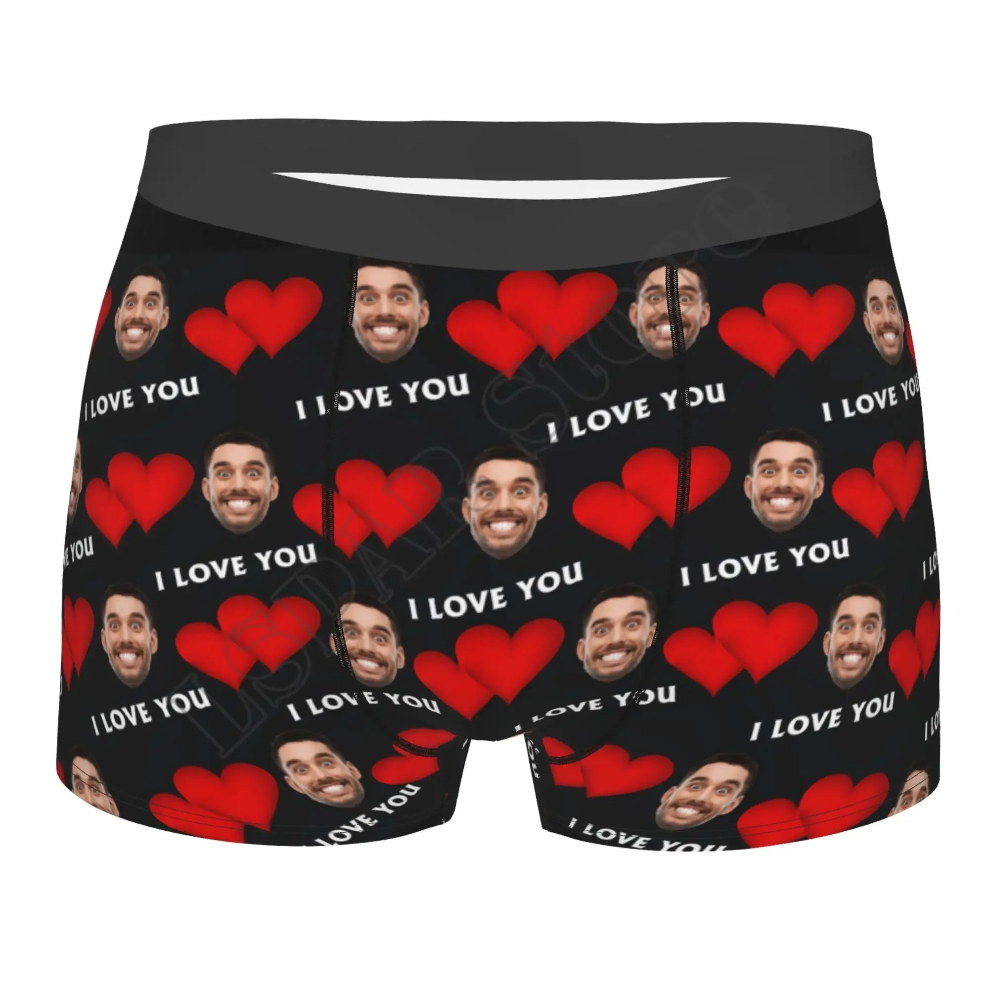 Personalized Face Photo Underwear - Custom Heart Boxer Briefs - Custom Men Briefs - Gift For Husband - Anniversary Gift for Dad
