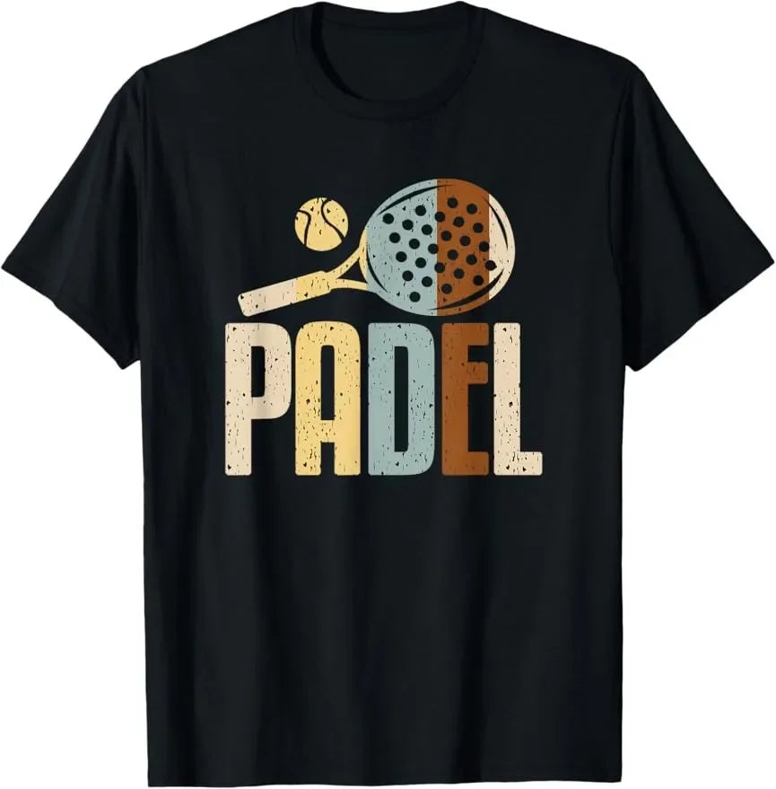 Padel Paddle Tennis Racquet Ball Vintage Colors T-Shirt  Casual Sports Street Couple Clothes  Streetwear  Mens T Shirts