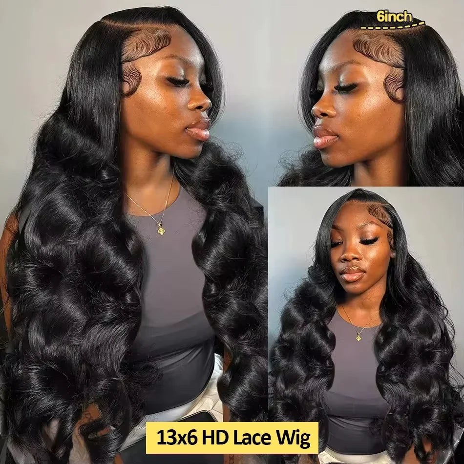 Body Wave Lace Front Wigs Human Hair Pre Plucked 13x4 HD Lace Frontal Wigs Human Hair 200 Density Glueless Wigs