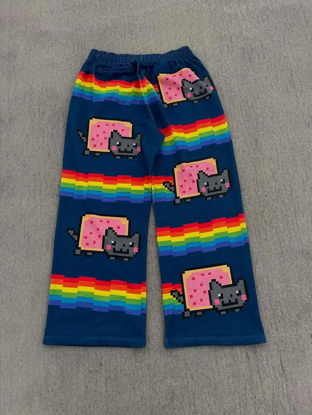 Nyan Cat Sweatpants Y2k Pants Baggy Men Elastic Waist American Streetwear Hip Hop Vintage Joggings Casual Pants Men Clothing