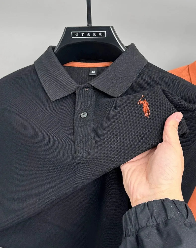 High end brand 100% cotton long sleeve polo shirt men's autumn fashion designer new Paul Pony embroidery casual golf T-shirt