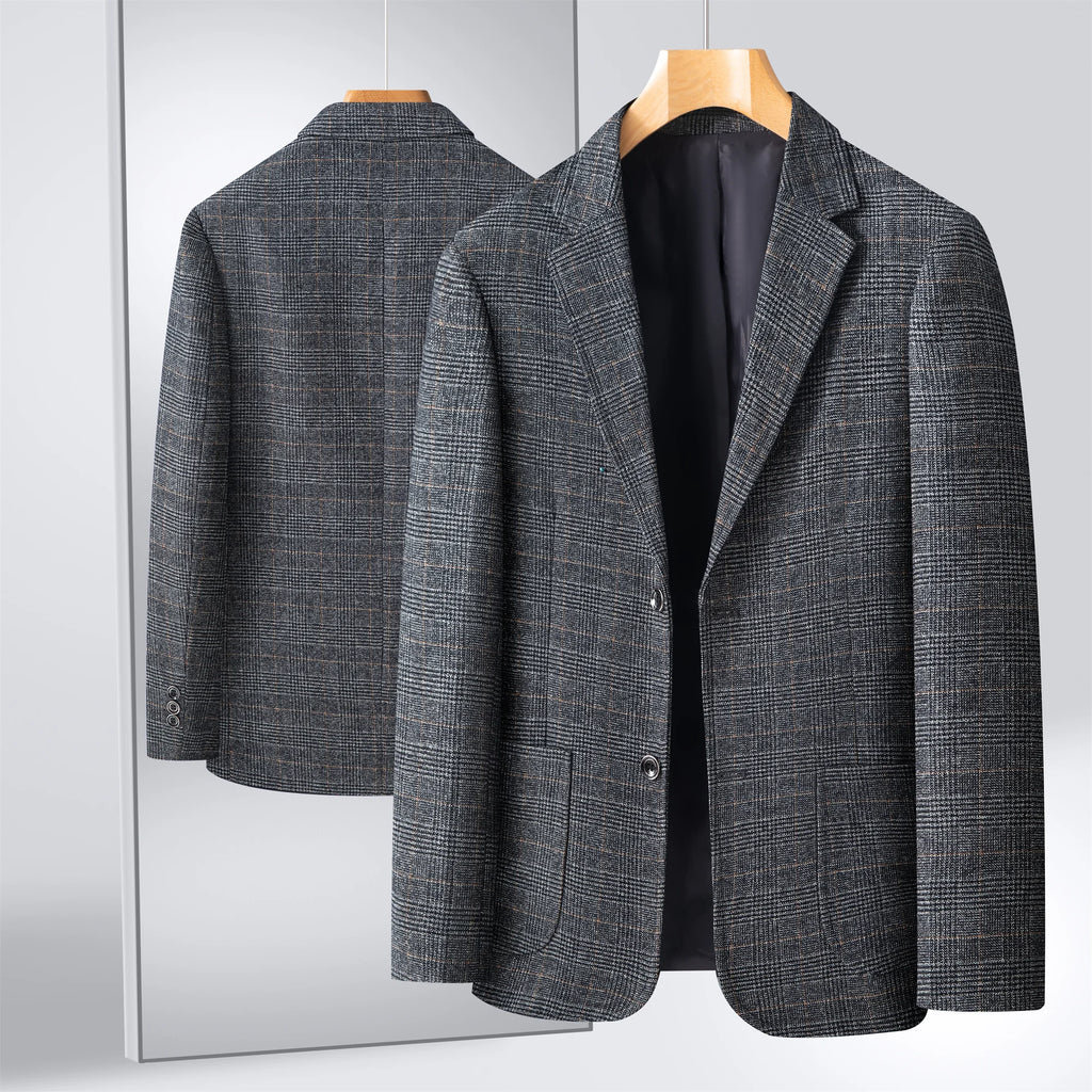 Middle-Aged Men's Business Casual Suit Father's Day Gift Wedding Formal Lightweight Suit Men's 35-60 Years Old Large Size Thin Top Men's Middle-Aged and Elderly Jacket